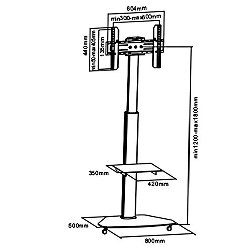 Skill Tech SH 400FS Contemporary Height Adjustable Tv Stand