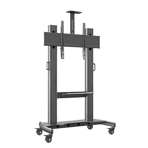 Skill Tech SH 1800-100 BLK Universal Height Adjustable Rolling Tv Stand