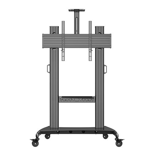 Skill Tech SH 1800-100 BLK Universal Height Adjustable Rolling Tv Stand