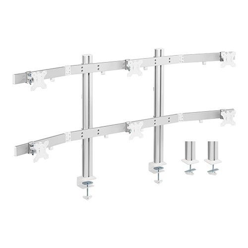 Skill Tech SH 38 C06 Six Screens Heavy-Duty Aluminium Monitor Arms