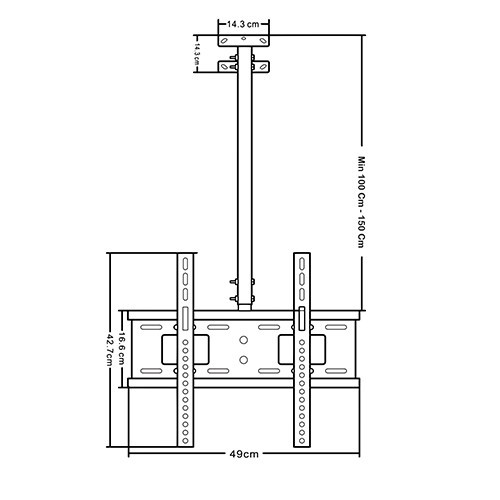 Skill Tech SH CB 03 Telescopic TV Ceiling Mount