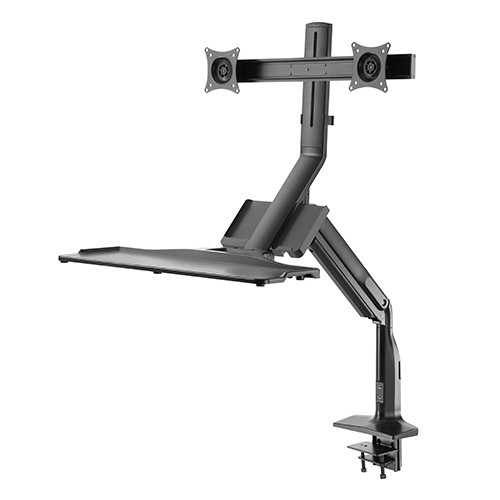 Skill Tech SHS 21 C02 Gas Spring Floating Sit-Stand Converter Ergonomic ...