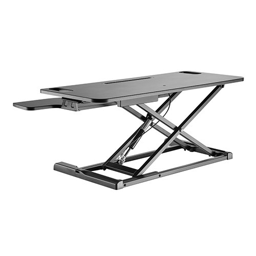 Skill Tech SHS 28 02N Gas Spring Sit-Stand Desk Converter With Keyboard Tray Ergonomic Mount