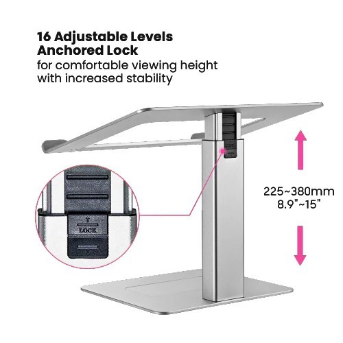 Skill Tech SH LPS03-16 Height Adjustable Aluminium Laptop Riser