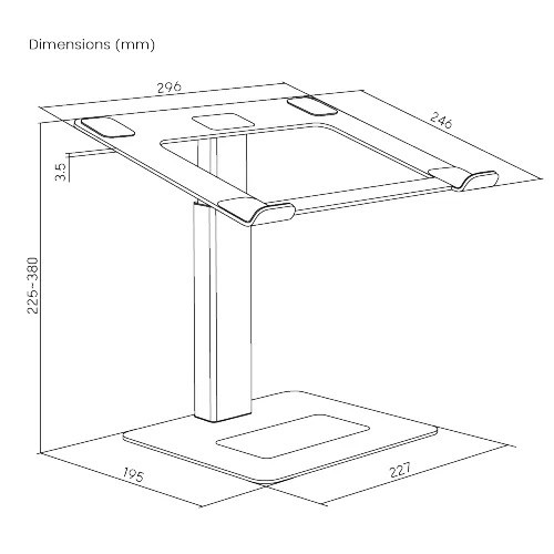 Skill Tech SH LPS03-16 Height Adjustable Aluminium Laptop Riser